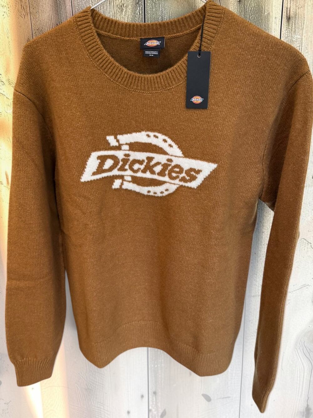 Lot of 2 Dickies Mens Medium Tan Knit Crewneck Sweaters NWT A8700QBD Qty 2